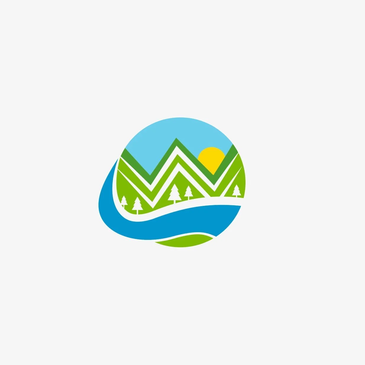 River circular logo design