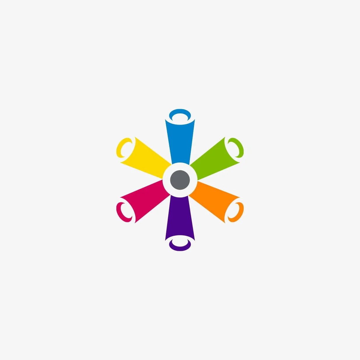 Symmetrical stock piping logo