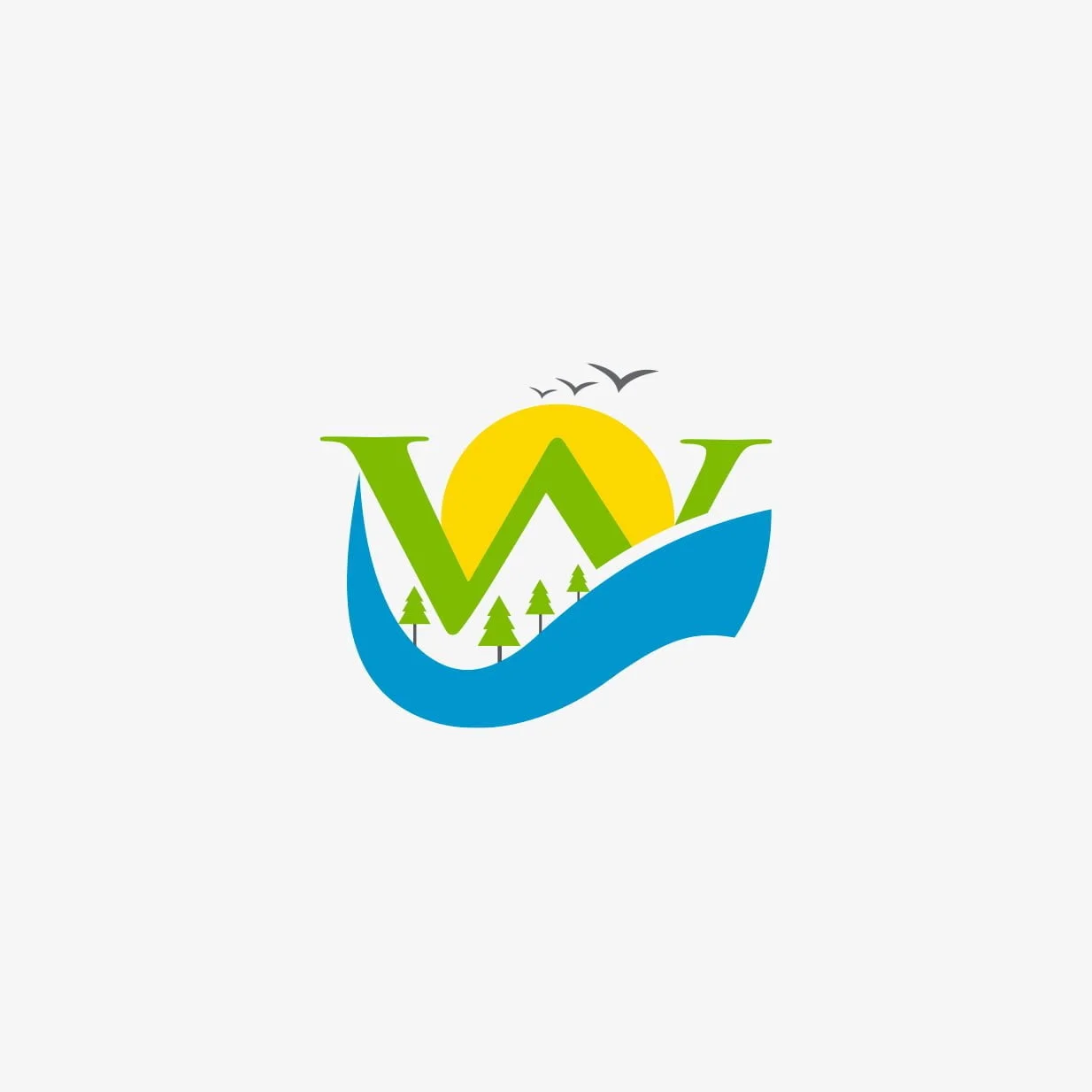 W river logo design