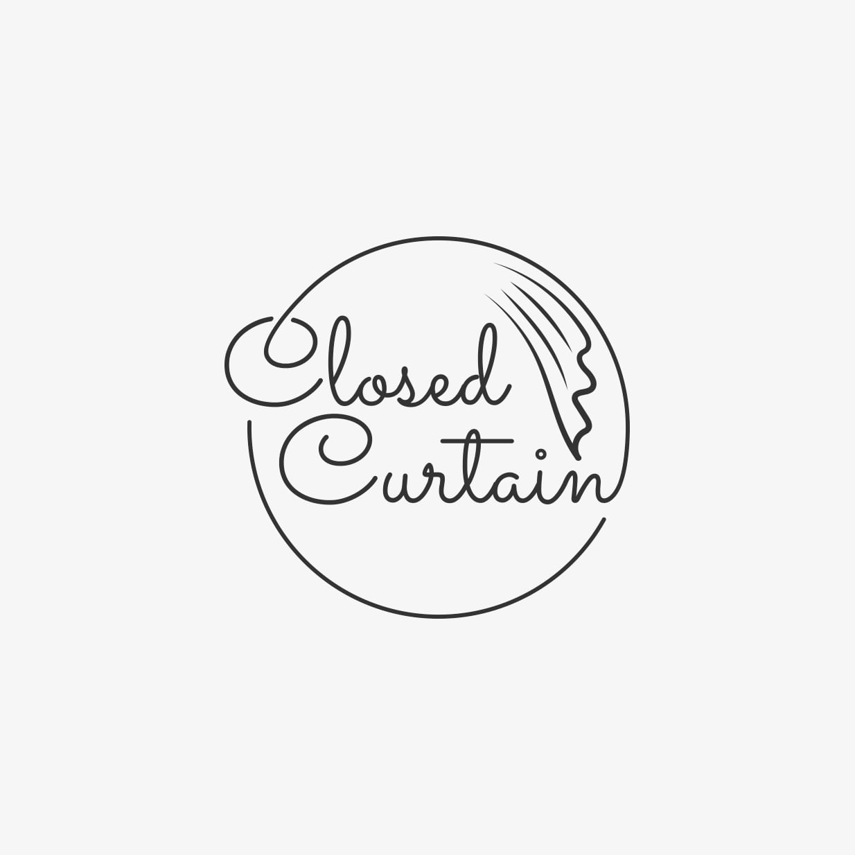 Cursive Curtain Logo Design | The Lion Studios