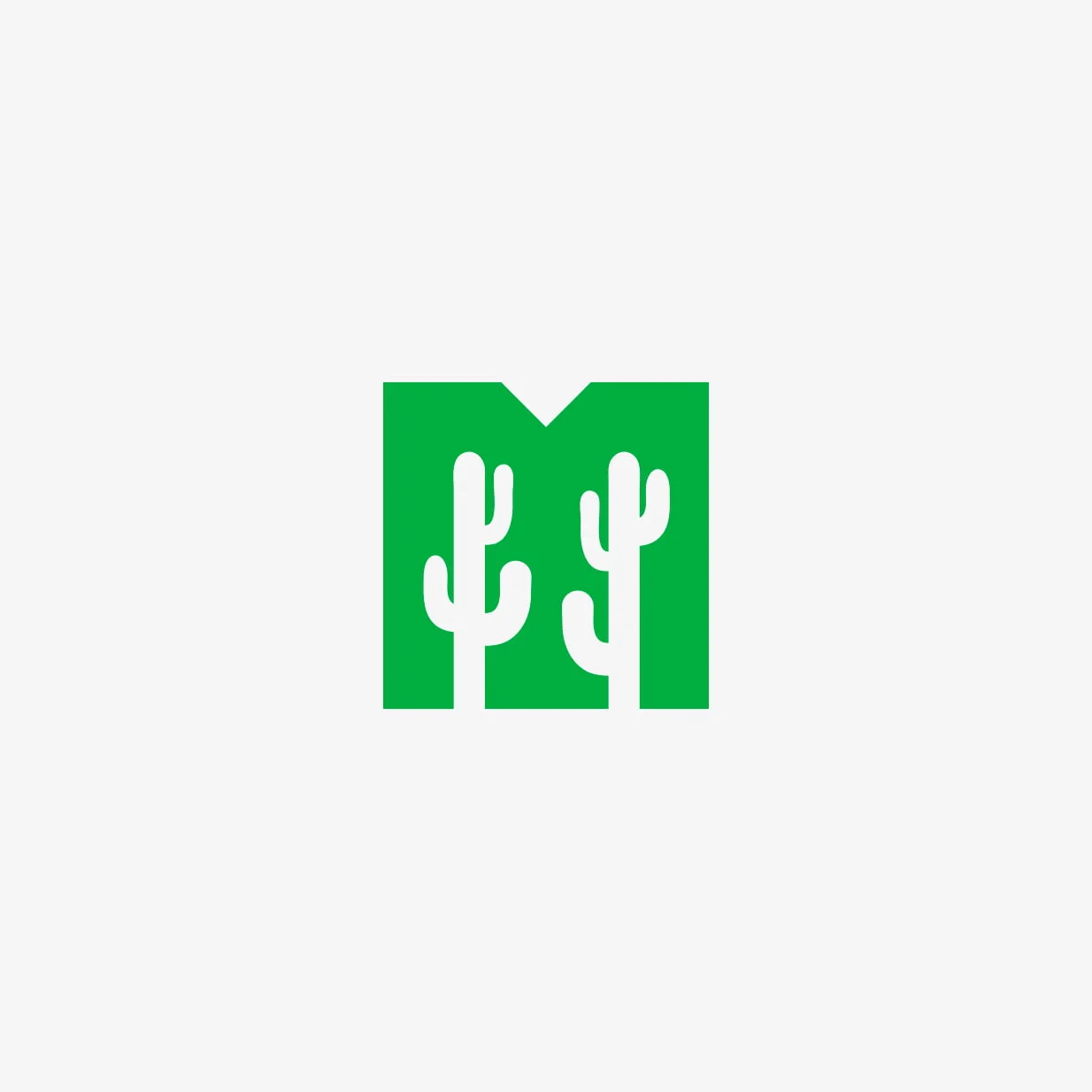 M Cactus Logo Design