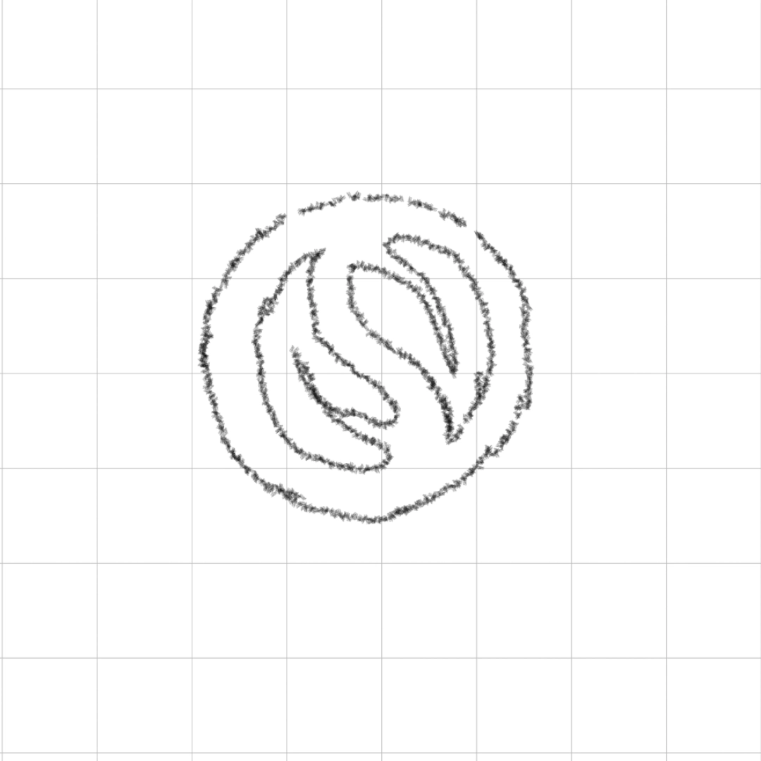 Concept and sketch phase of a minimalist eco-friendly logo