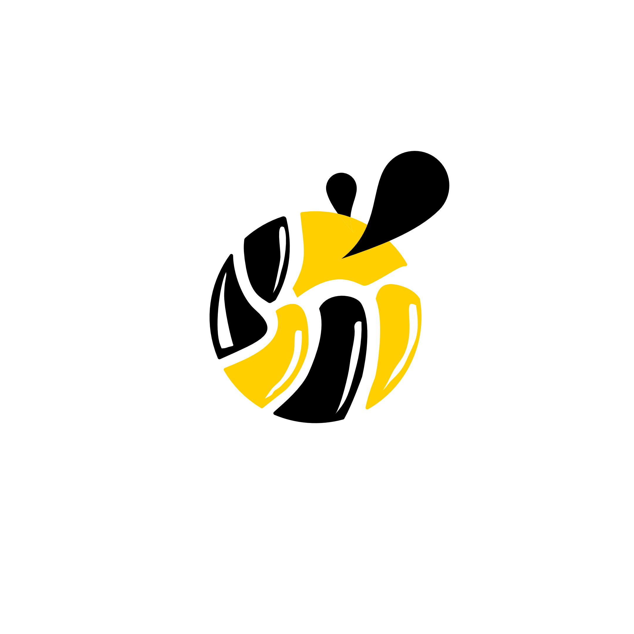 Organic Honey Farm Logo Design – modern abstract bee icon in yellow and black