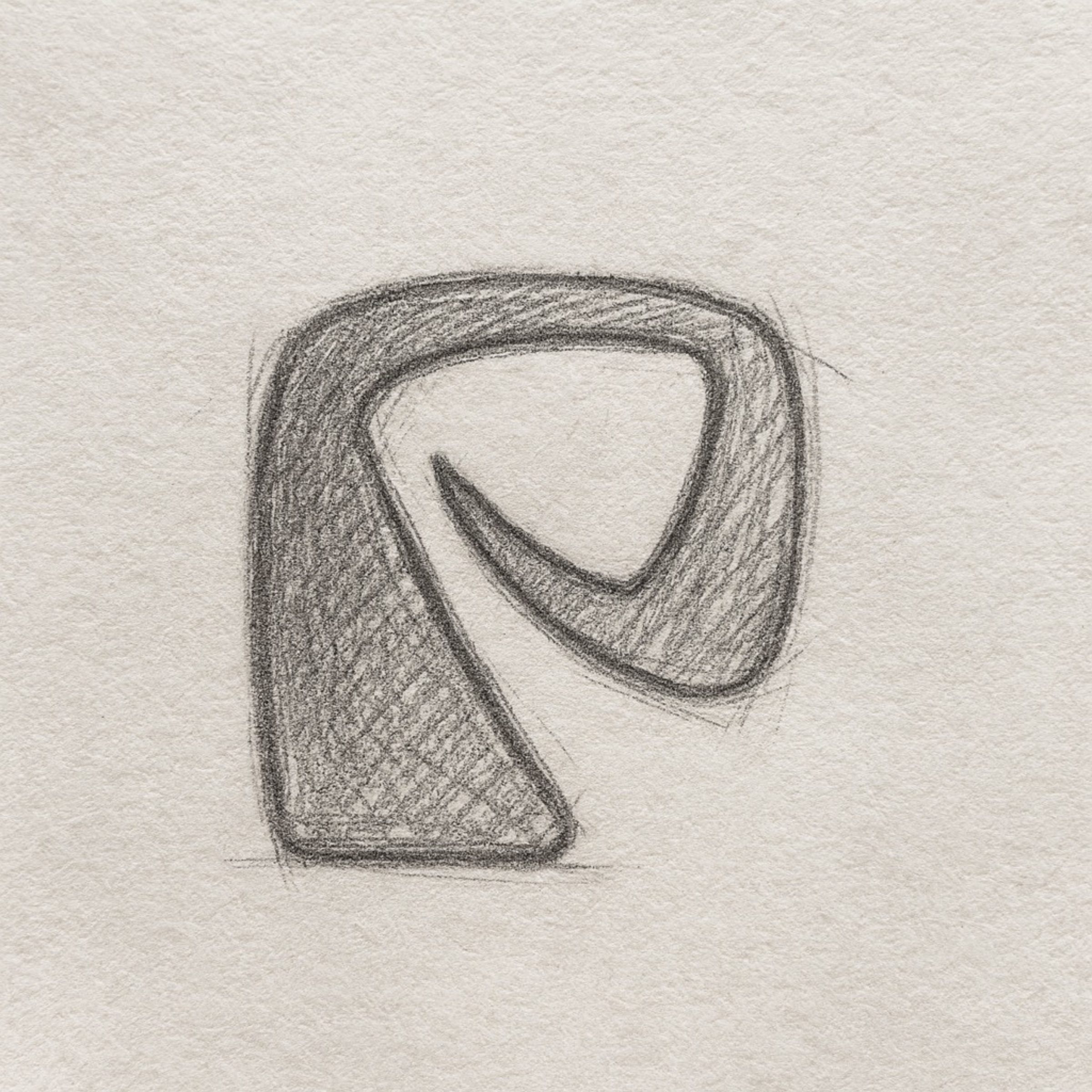 Girls golf club logo design pencil sketch showing early branding concept