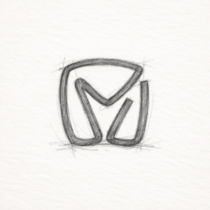 M lettermark cattle logo design
