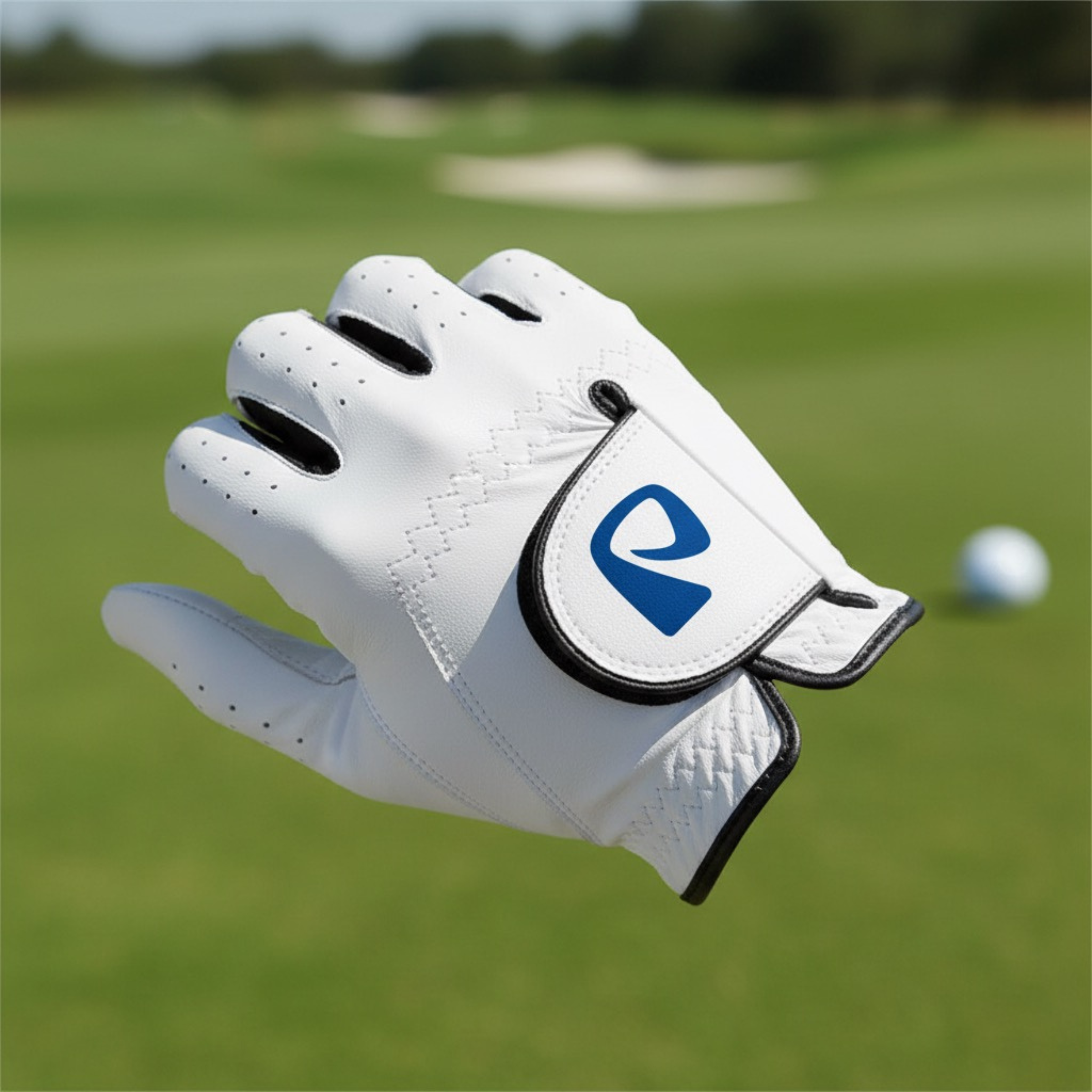 Girls golf club logo design printed on white leather golf glove