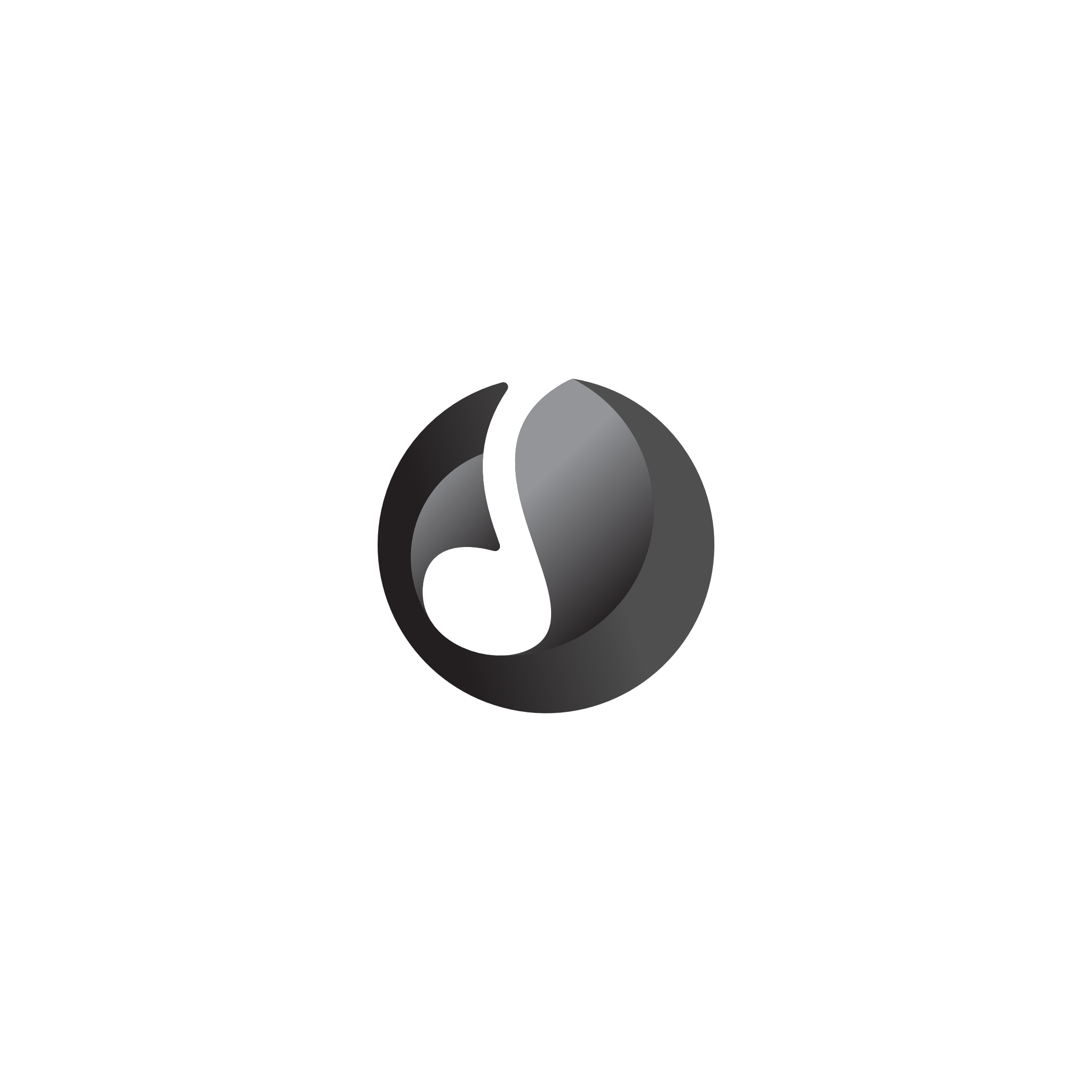 Ocean sounds app logo design featuring a fish and musical note formed through negative space in a modern circular icon