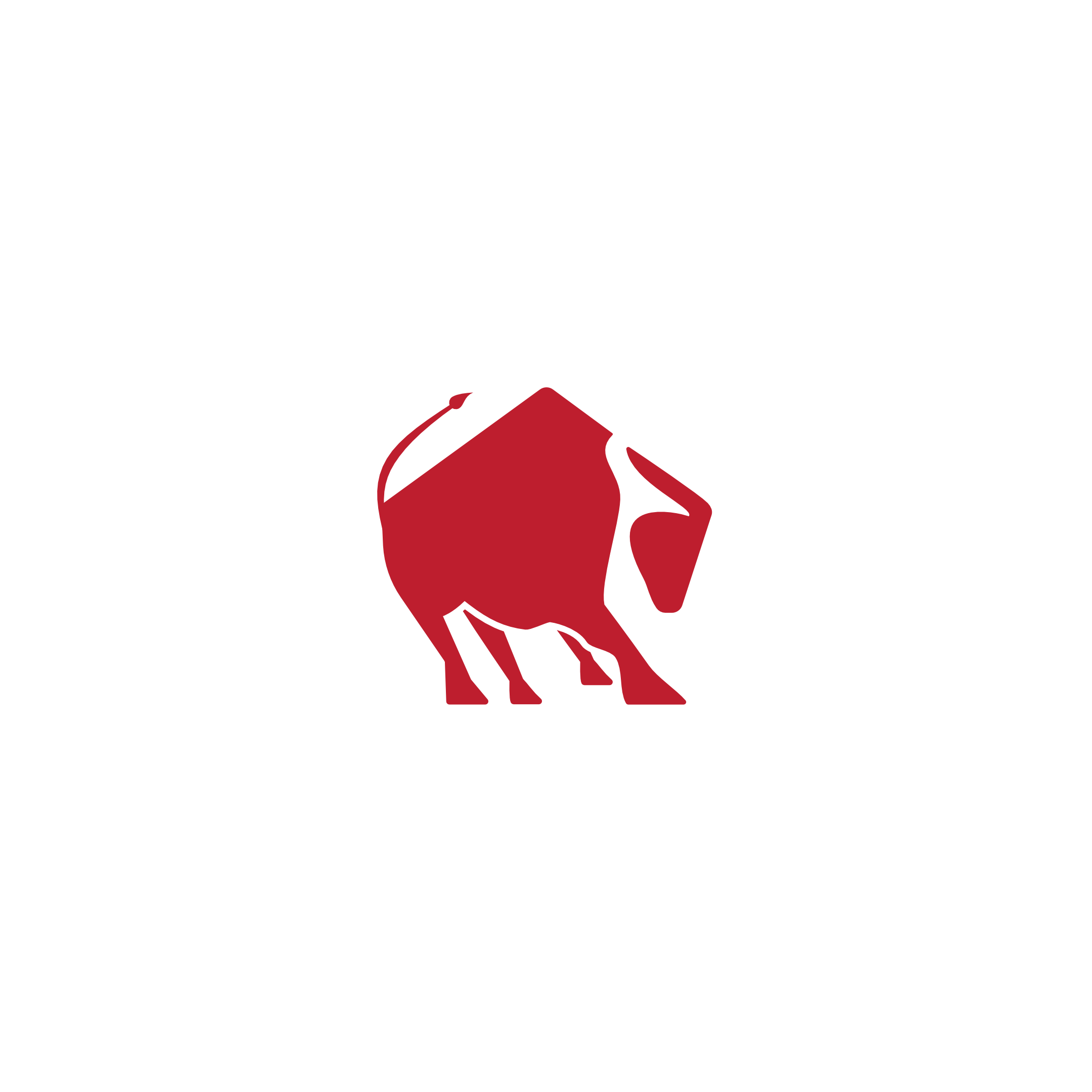 bull construction logo design in cardinal red for modern building contractors